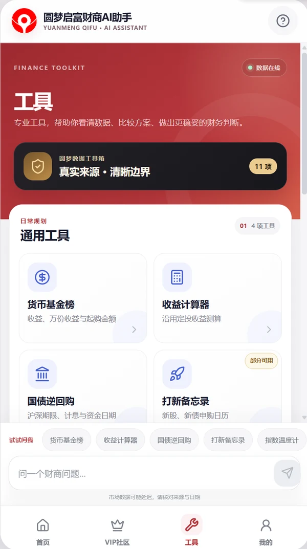 圆梦启富财商AI助手工具首页